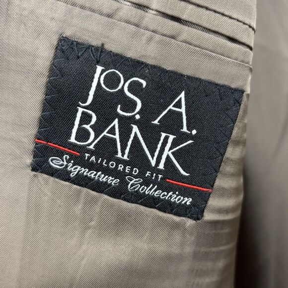 Jos A Bank Traveler Tailored Mens Brown Silk & Wool Blazer Sport Jacket 46R NWT - Picture 9 of 10